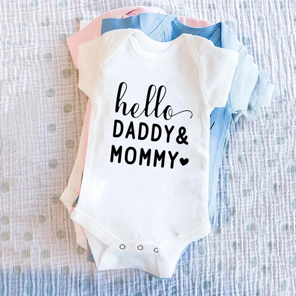 Bamboo Bodysuit Baby - Hello Daddy Mommy Newborn Baby Bodysuit