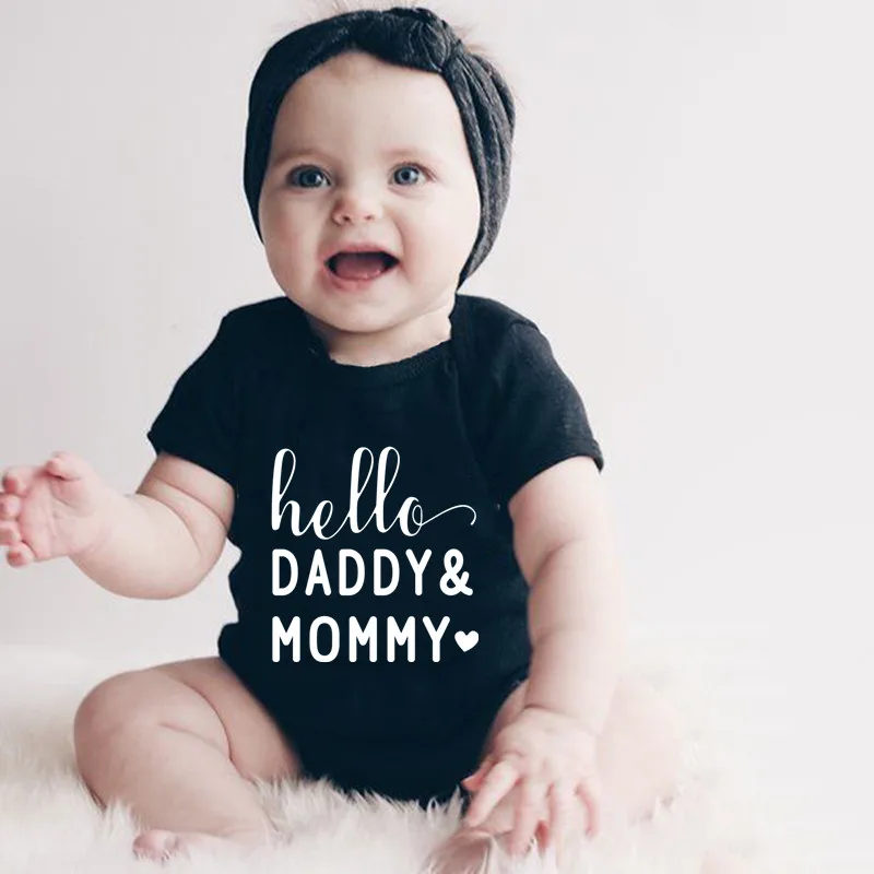 Hello Daddy Mommy Newborn Baby - Bamboo Bodysuit Baby recension och pris