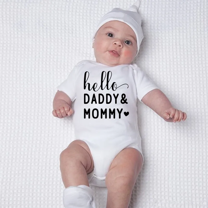 Hello Daddy Mommy Newborn Baby - Bamboo Bodysuit Baby recension och pris