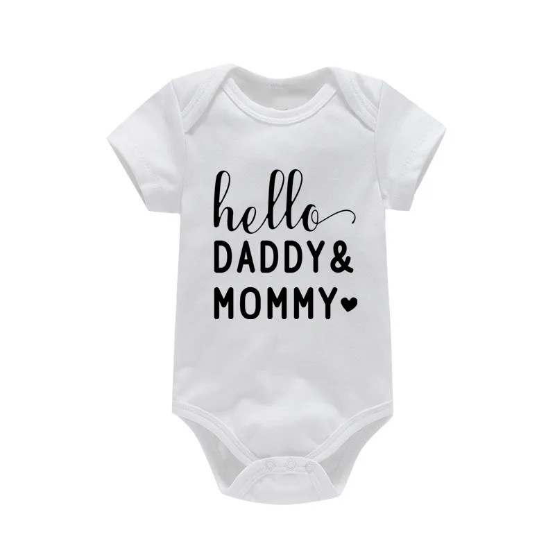 Hello Daddy Mommy Newborn Baby - Bamboo Bodysuit Baby recension och pris