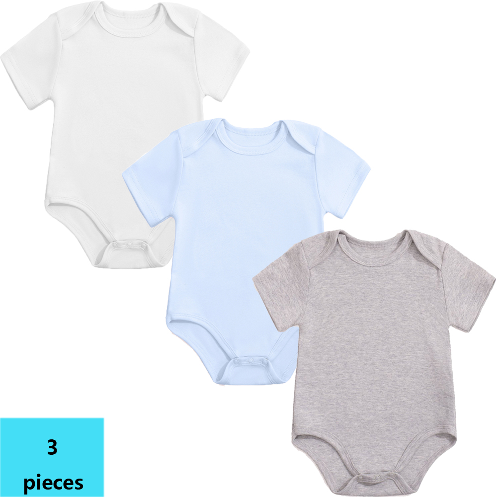 3PCS 3M-24M Short Sleeve Cotto - Bamboo Bodysuit Baby recension och pris
