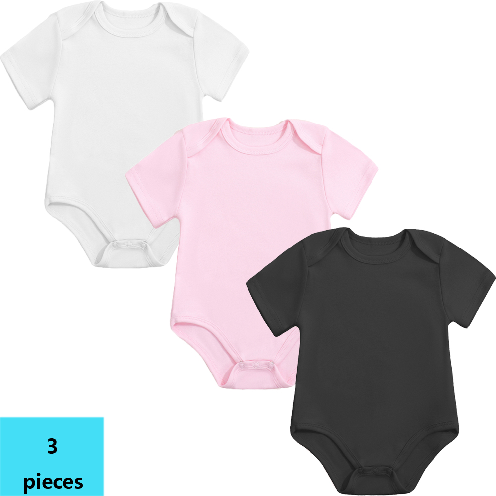 3PCS 3M-24M Short Sleeve Cotto - Bamboo Bodysuit Baby recension och pris