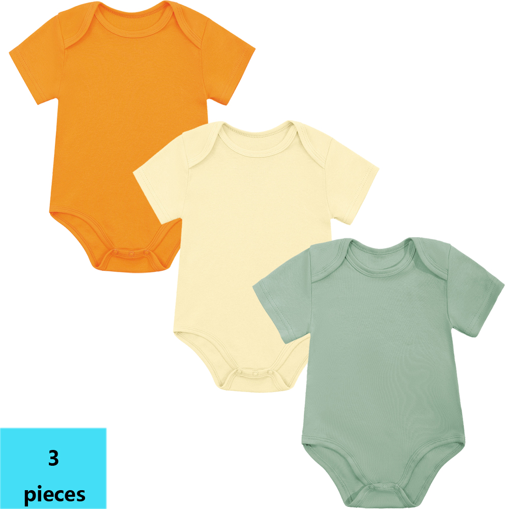 3PCS 3M-24M Short Sleeve Cotto - Bamboo Bodysuit Baby recension och pris